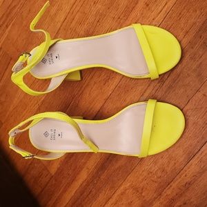 Neon yellow heels